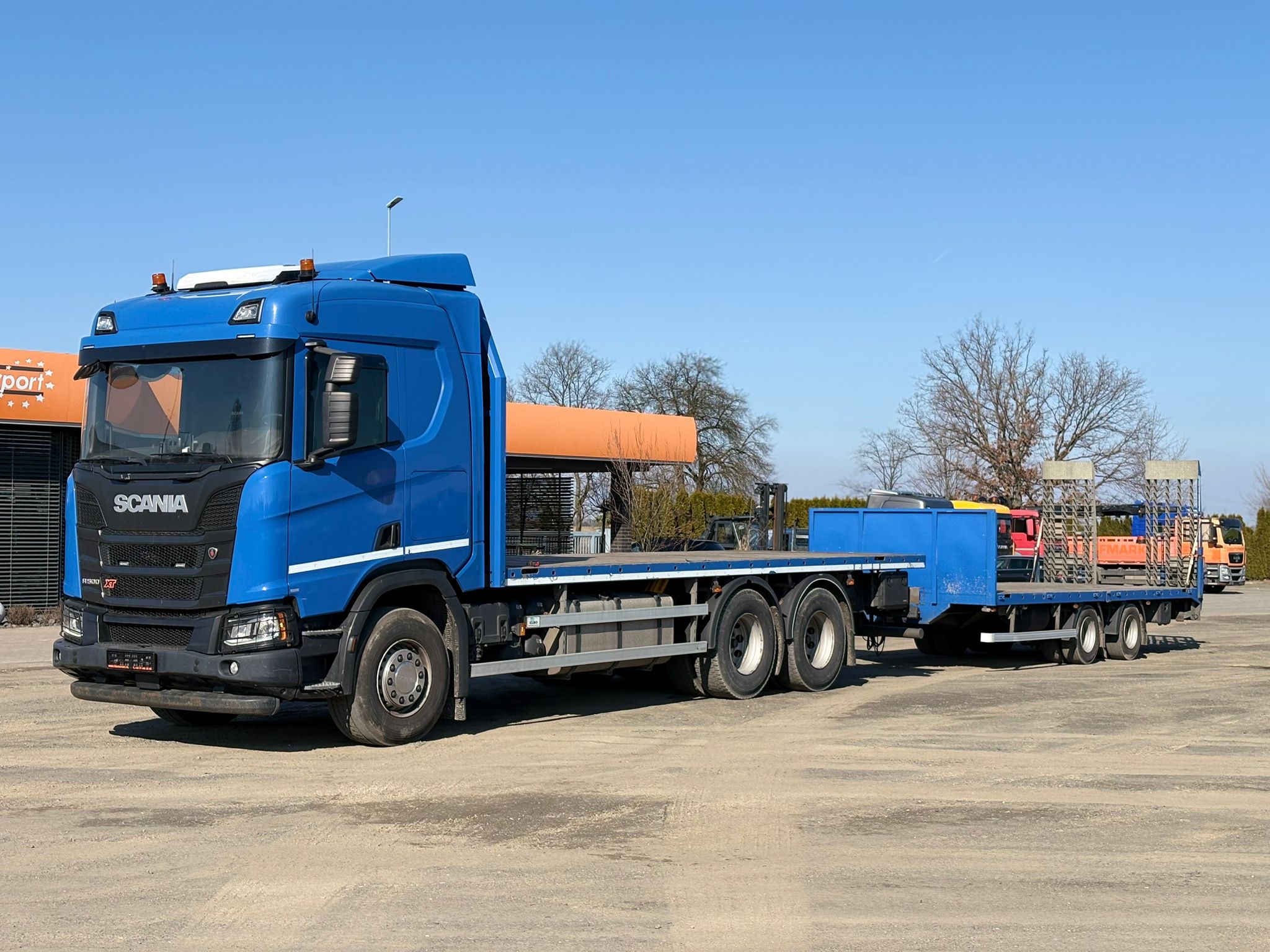 SCANIA R500 XT 6x4 EURO6 PLATFORMA + PRZYCZEPA ELBO